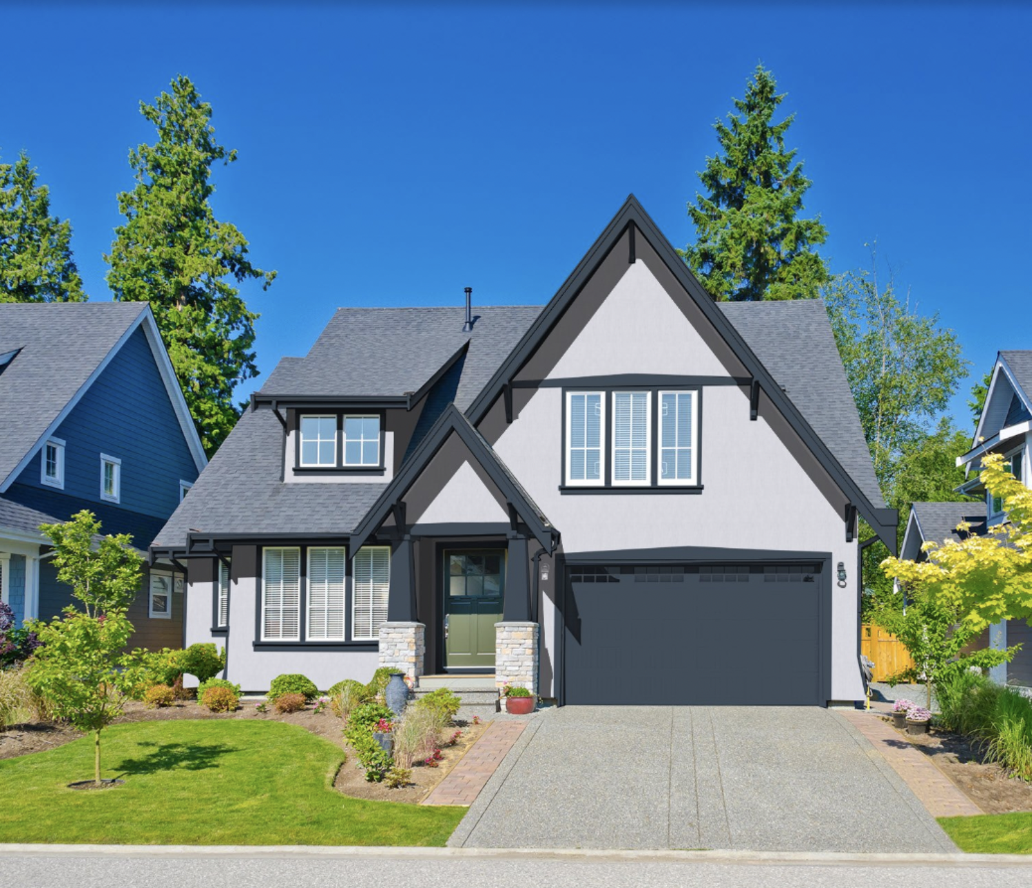 7 Stunning White House with Blue Trim Design Ideas | Allura USA