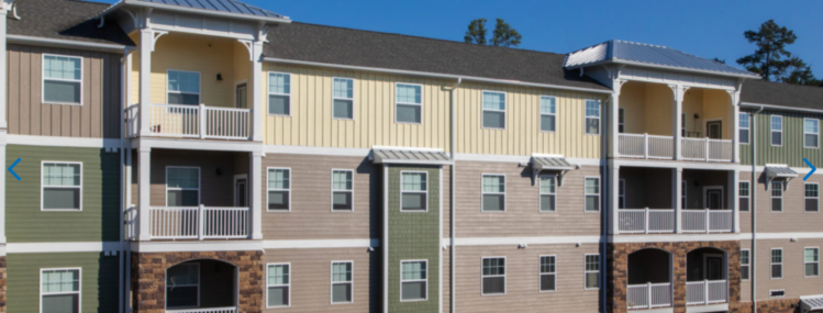 A multifamily project with multi-tonal fiber cement siding from Allura.