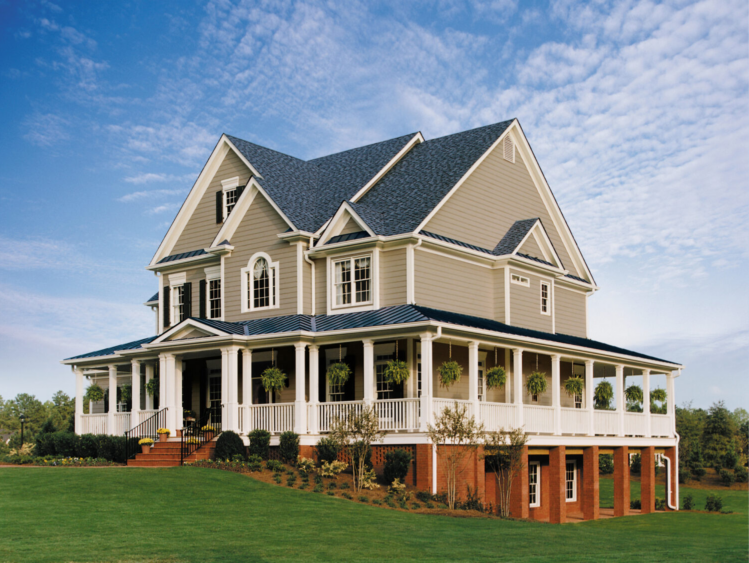 A three story fiber cement home