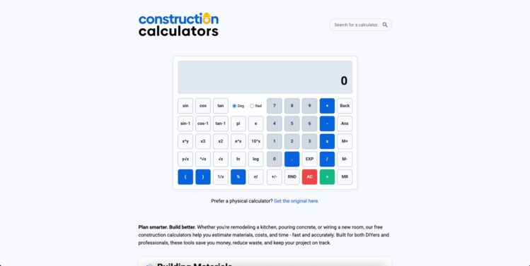 Construction Calculators Homepage