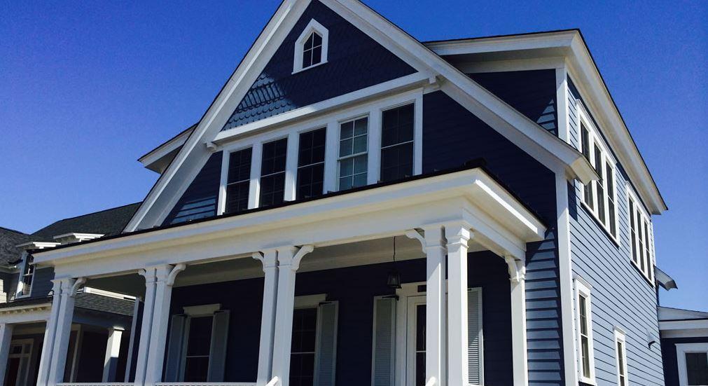 Home Color Options: Blue House Siding with White Trim | Allura USA